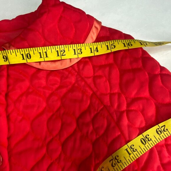 Texsheen Lingerie Vintage Quilted House Coat Robe Red Size M - Picture 9 of 11